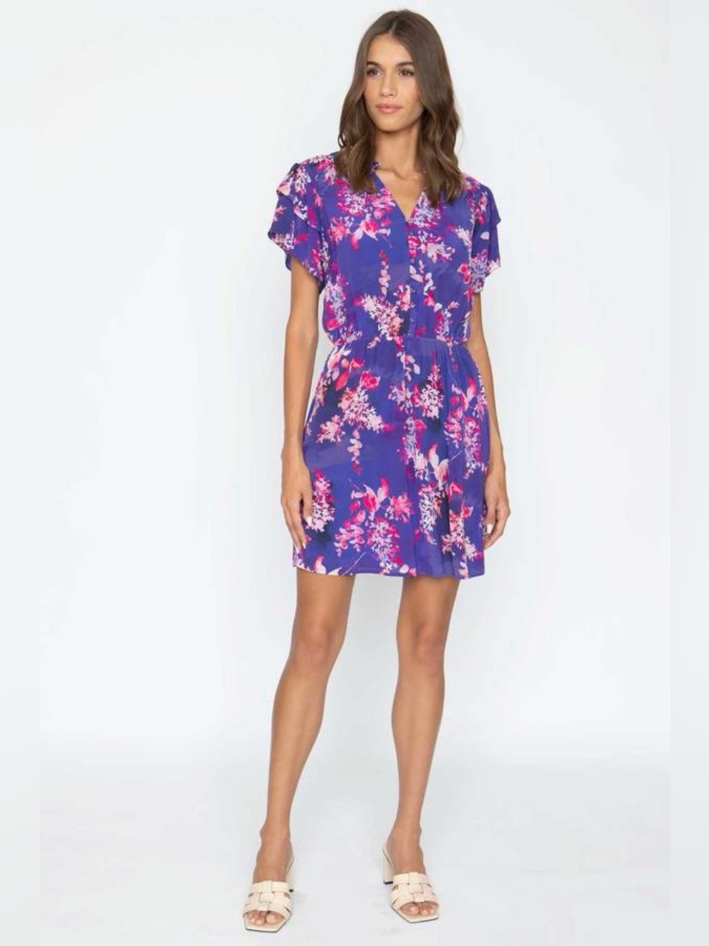 Caballero Mimi Dress in Vibrant Fields Floral Cottagecore Flirty Mini Ruffled